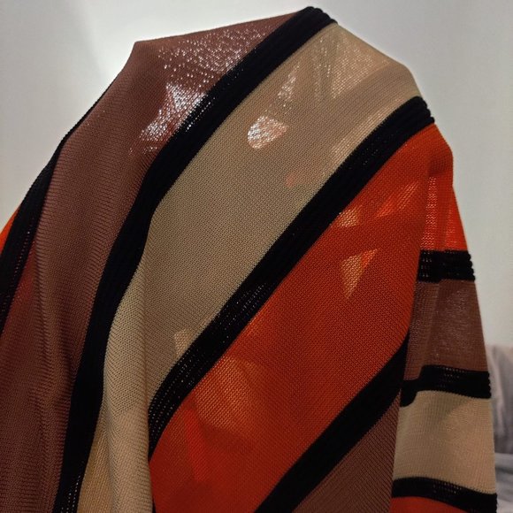 Scotch & Soda Orange Knit Striped Top Sz Small - Picture 14 of 16